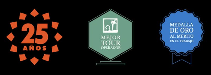25 Anos — Mejor Tour Operador — Medalla de Oro al Merito en el Trabajo