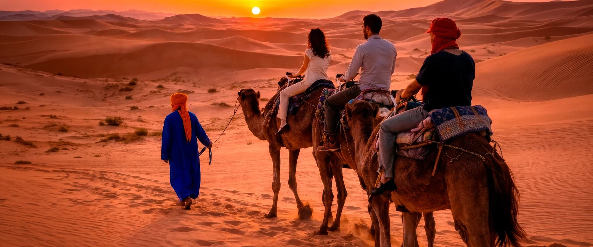 Paseo en dromedario al atardecer